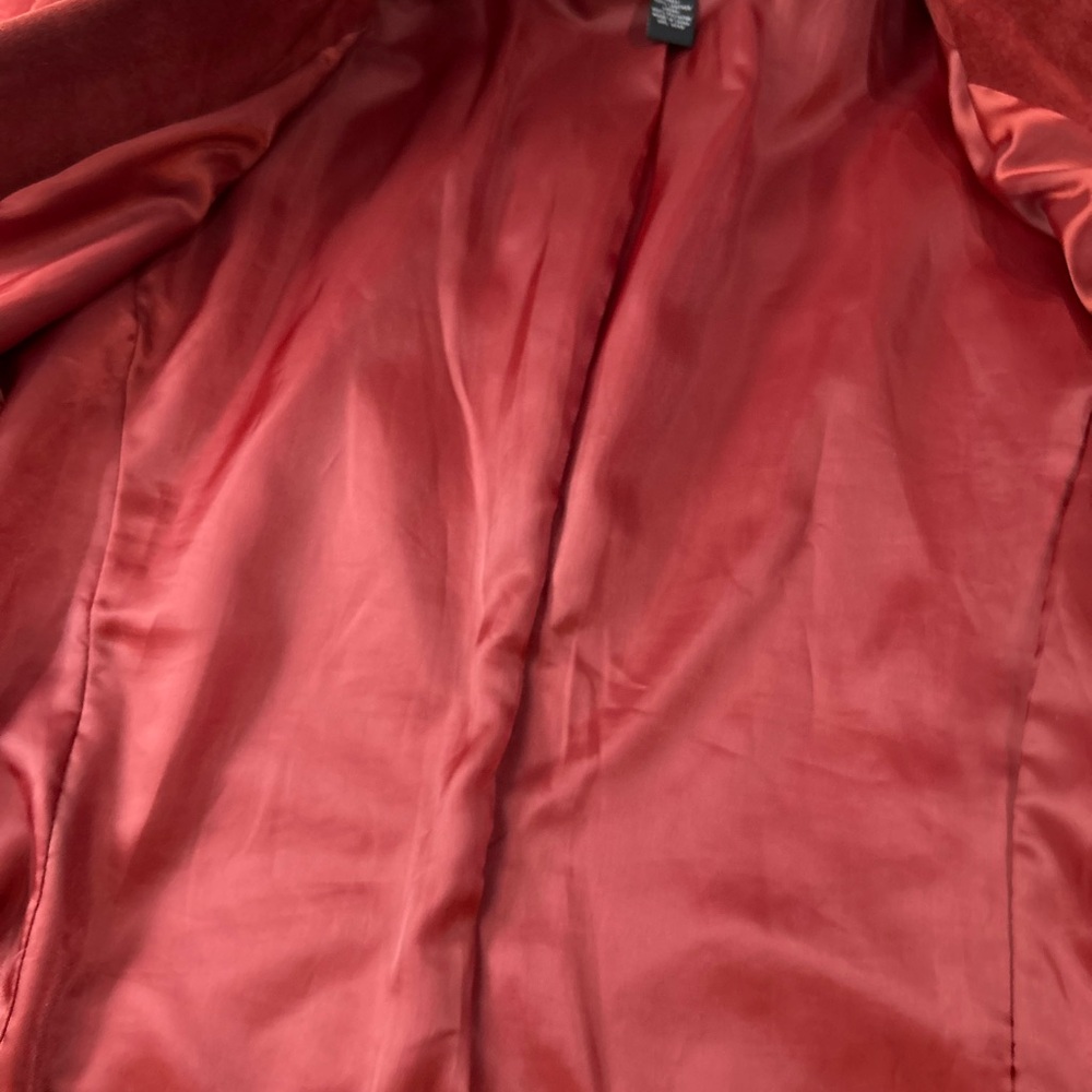 VINTAGE Alfani Suede Leather Blazer Jacket Brick L - Picture 5 of 14